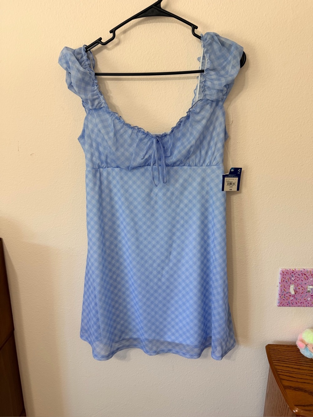 Vintage Arizona Jeans gingham babydoll dress size L